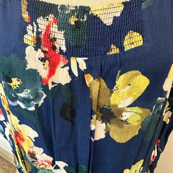Maeve Anthropology Evaline Dress ASO Floral Blue Flowy XL - Picture 2 of 8
